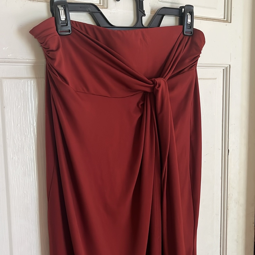 Nine West burnt orange asymmetrical skirt
